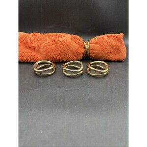 Heavy Duty Double Gold Tone Ring Napkin, Rings, Set Of 4